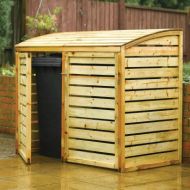 Double wooden bin store