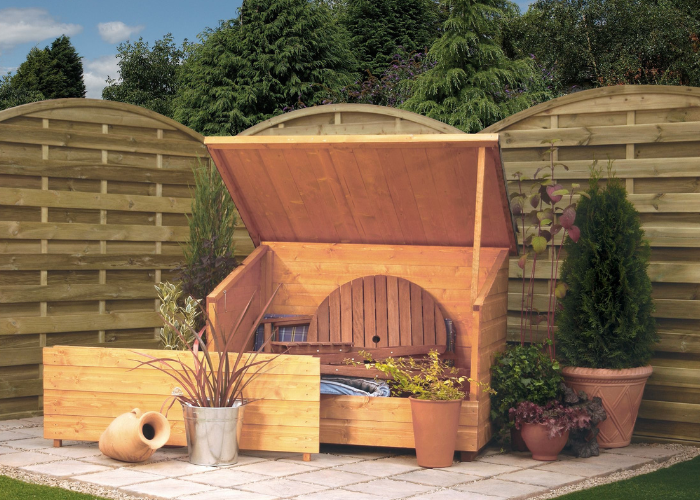 Rowlinsons Wooden Garden Storage Chest With Lid Stay