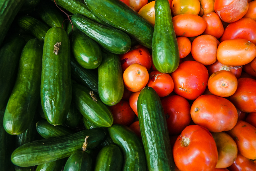 cucumber tomatoes